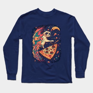 Space Pizza Cat Long Sleeve T-Shirt